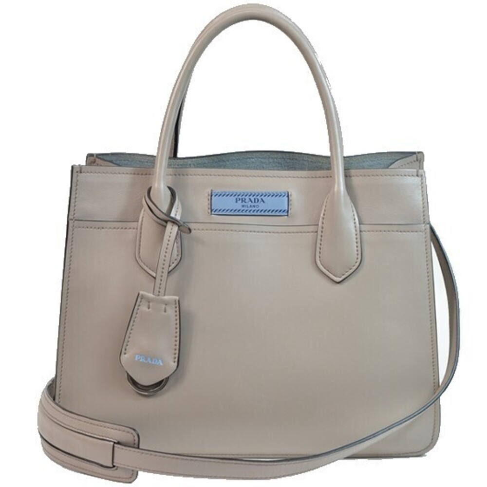 Prada Esplanade tote bag blue logo Beige Tan